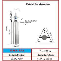 Electrodo Magneto Activo EMA-55A | Acero Inoxidable 70A