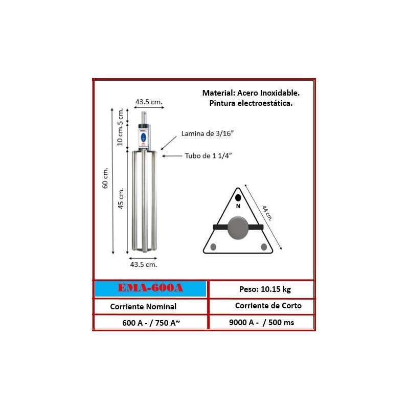 Electrodo EMA-600A | Puesta a Tierra 750A Nominal